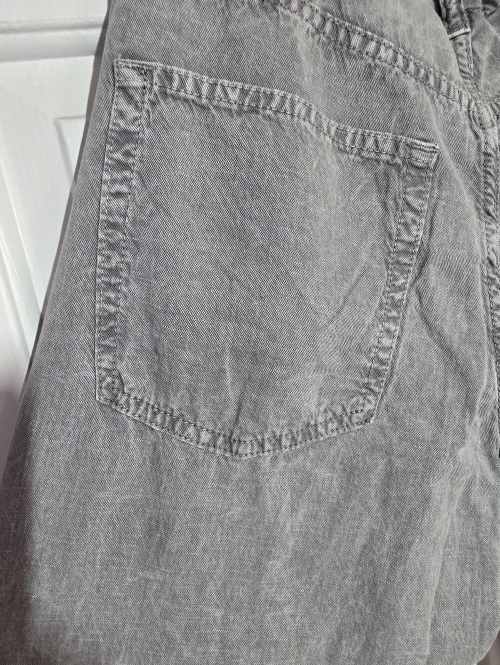 ZARA Lyocell Flowy Wide-Leg DENIM EFECT Lightweight Summer Pants in Light Gray - Picture 12 of 15